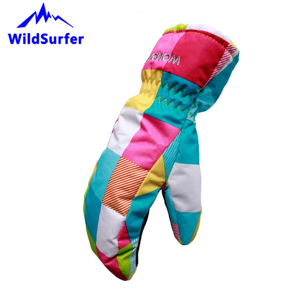 Children Ski Mittens Snowboard Gloves Winter Outdoor Snow Sport Mittens Boys Girls Waterproof Warm Skiing Gloves