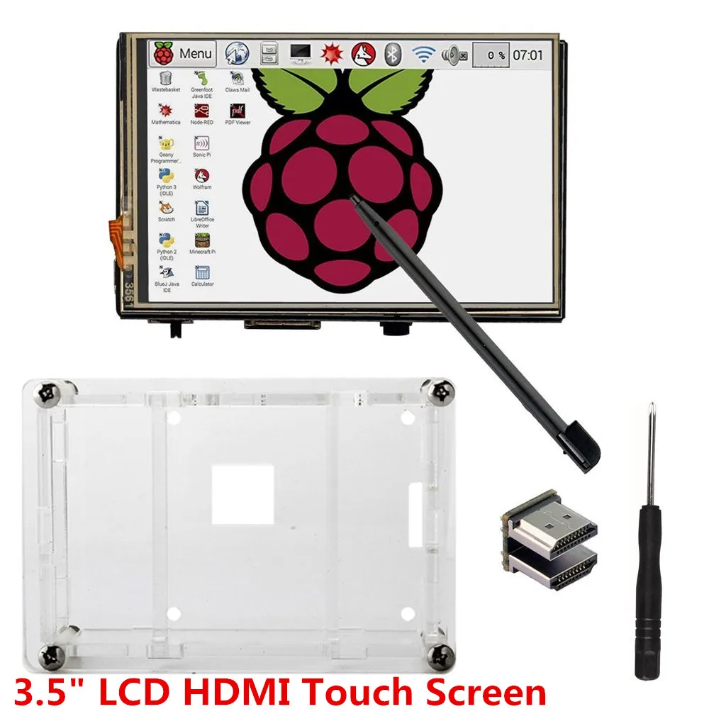 3,5 lcd HDMI USB сенсорный экран 320x480 до 1920x1080 ЖК-дисплей аудио с четким чехлом для Raspberry Pi 3 Pi 2(воспроизведение игрового видео