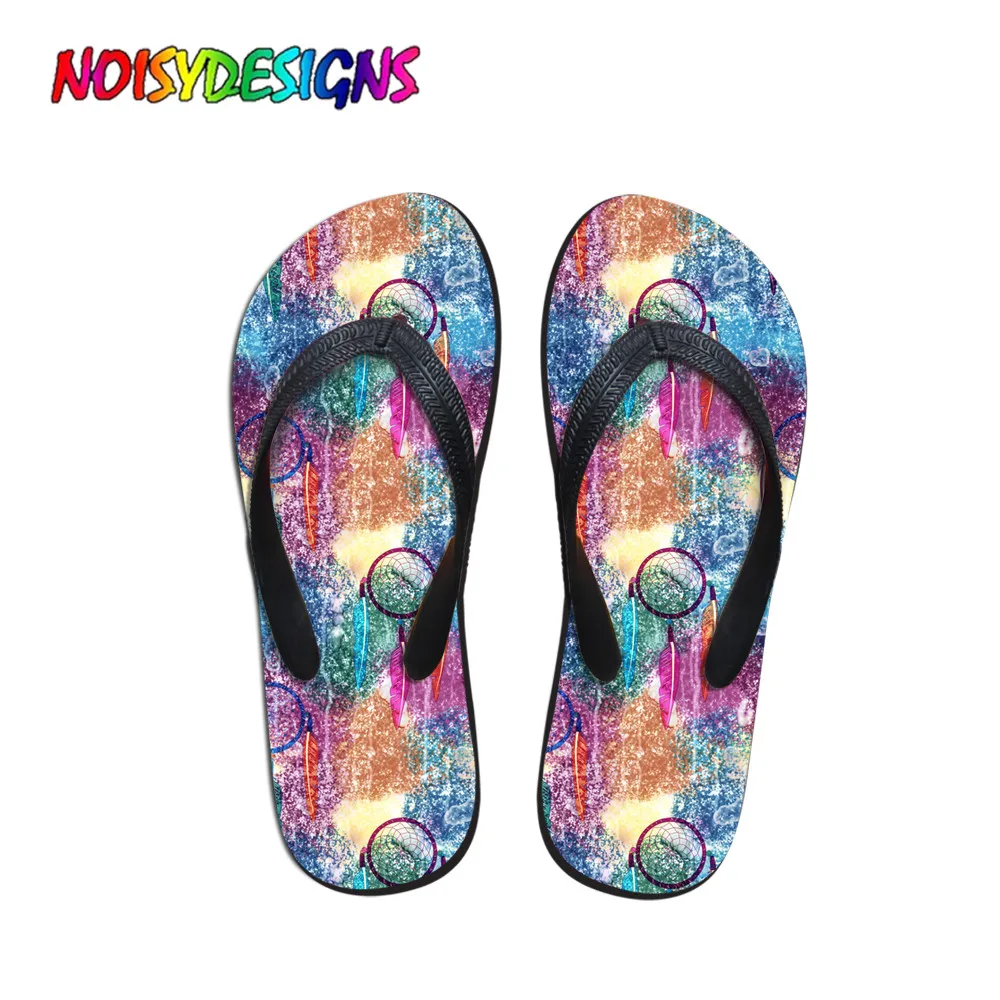 

NOISYDESIGNS Womans Sandals Summer Woman Shoes Dreamcatcher Printed Slippers Colorful Simple Design Womens Bath Slippers