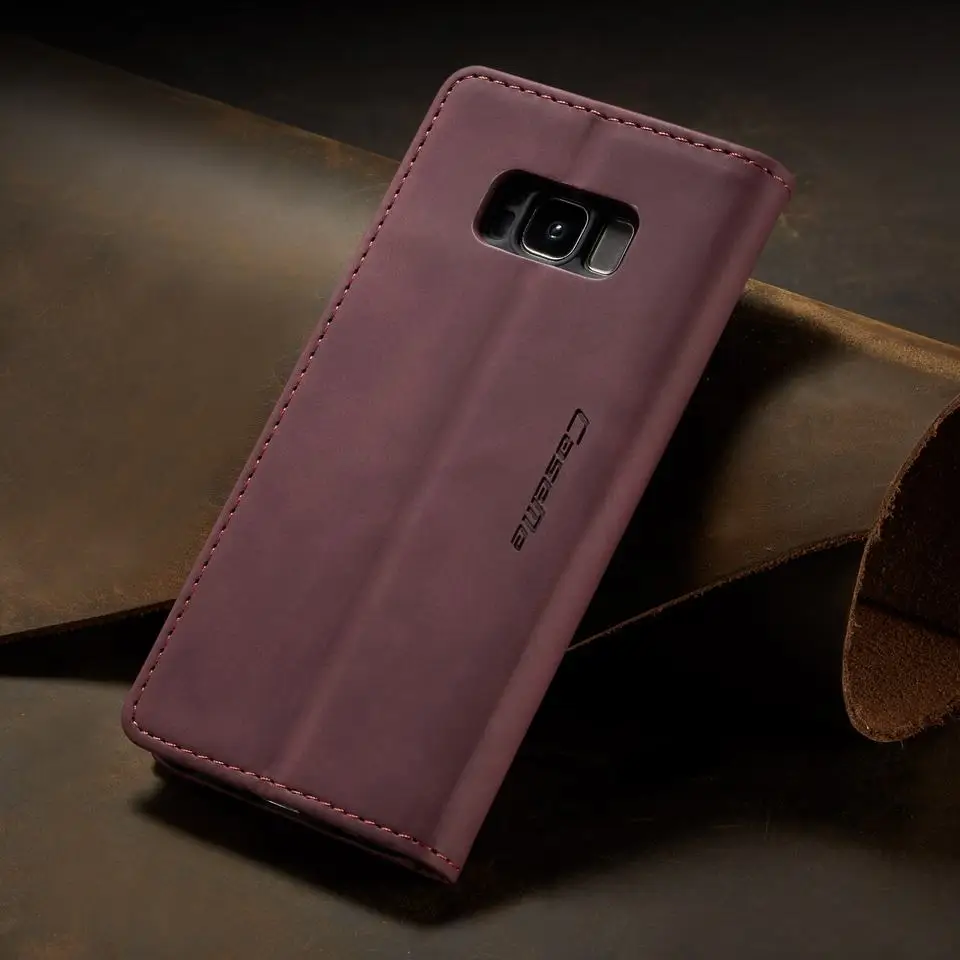 Чехол для Samsung Galaxy S8 Plus S 8 откидная крышка чехол 360 матовая кожа роскошный Магнитный бренд Мягкий силиконовый чехол S8plus