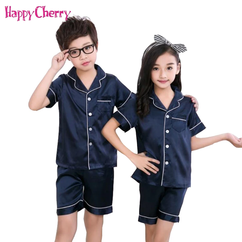 Happy Cherry/летние пижамы для маленьких детей комплекты сна детская одежда