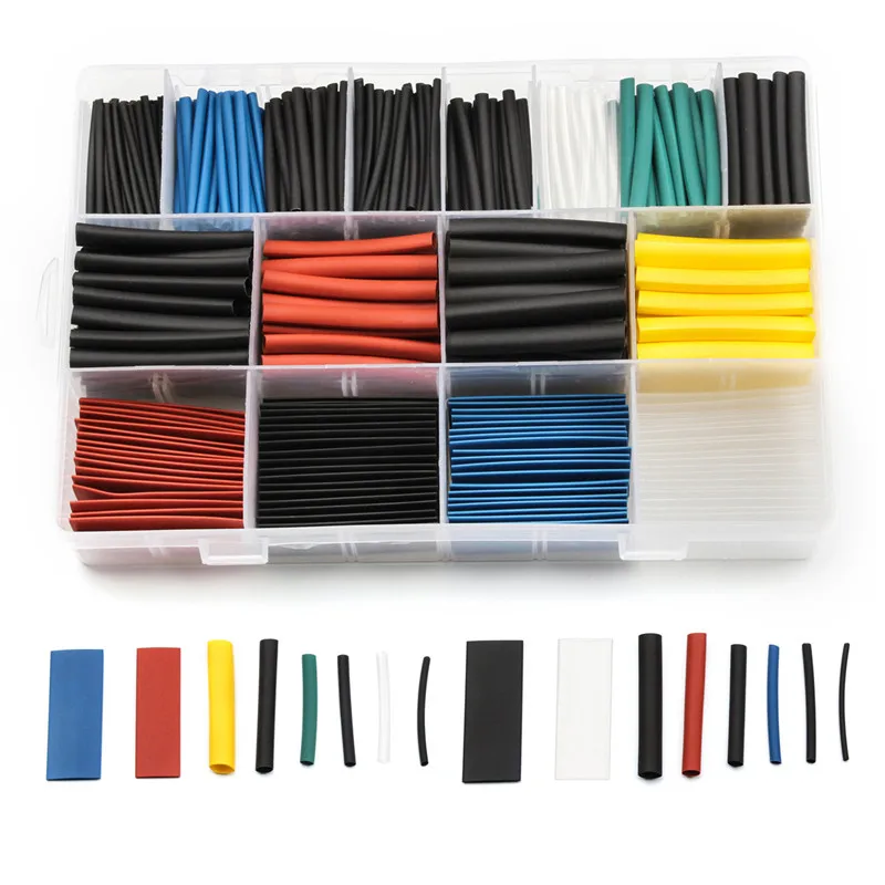

580Pcs 38mm/45mm Heat Shrink Tubing Kit 2:1 Polyolefin 1.0-10.0mm Multiple Specifications Wrap Wire Cable Sleeve Kit with Box