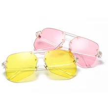 Дизайнерские очки без оправы новые модные женские/мужские принадлежности солнцезащитные очки линзы океана винтажные Ретро брендовые Oculos De Sol Gafas UV400