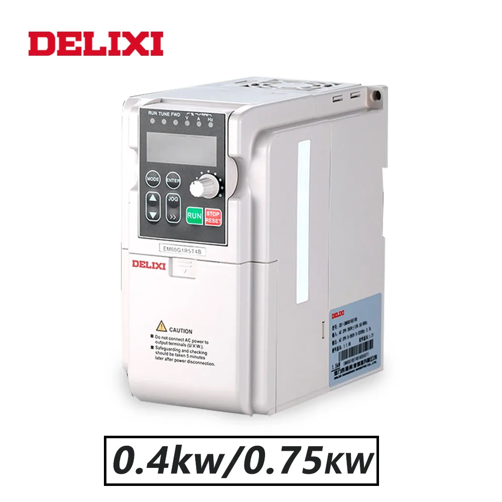 

DELIXI 220V 0.4KW/7.5KW single phase input three phase output frequency inverter converter for motor Speed Controller drives