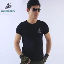 Военные фанаты с коротким рукавом походная Футболка мужская хлопковая круглая шея версия тренажерные залы стяжка армейская камуфляжная тактическая футболка