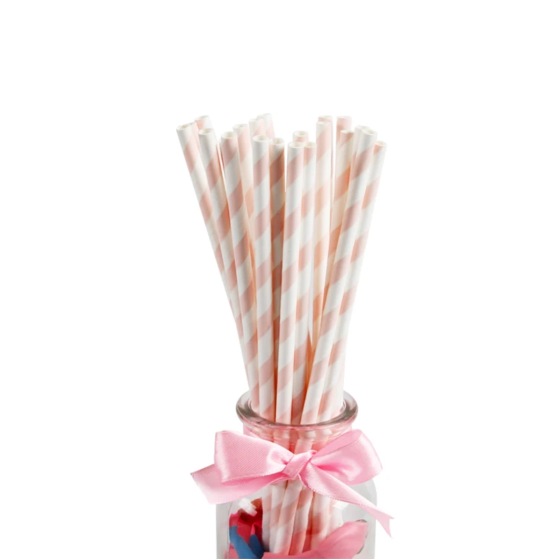 25 шт. розовое золото полосатые бумажные соломинки одноразовые для вечеринки посуда Единорог День Рождения украшения Детские свадебные принадлежности - Цвет: Style 31