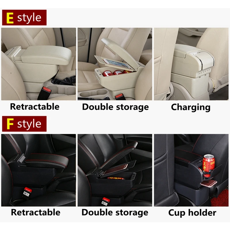 Центральный магазин, контейнер для hyundai Accent RB Solaris 2011-, двухслойный USB интерфейс, подлокотник, коробка с подстаканником, автомобильный мод