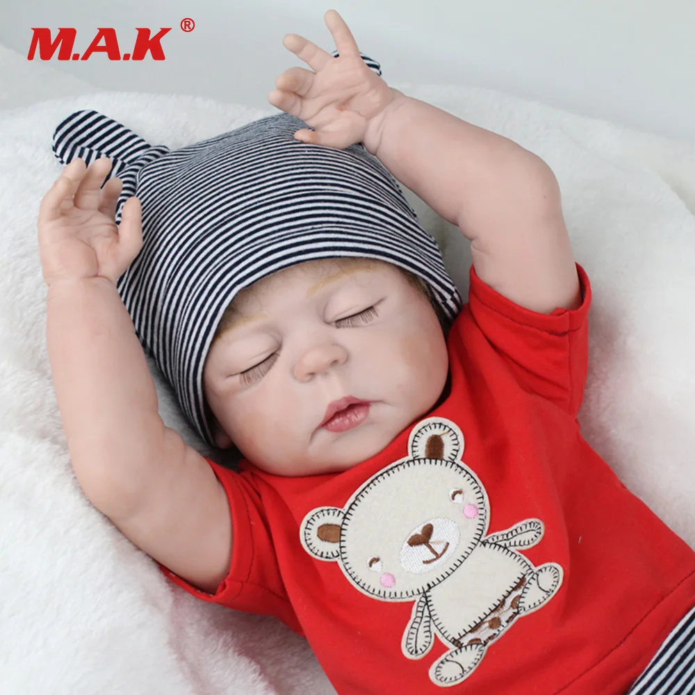 22 Inches Baby-Reborn Doll 55cm Eyes Closed Full Silicone Reborn Dolls Sleeping Baby Toys For Kids Girls Birthday Gift Toys