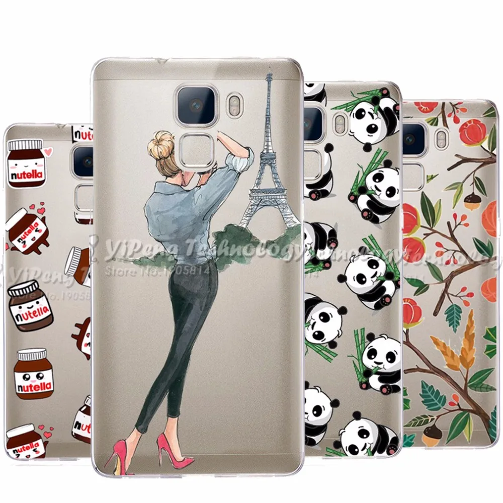 For Case Huawei Honor 7 Phone Pattern Cartoon Cases Cover Soft Silicone 5.2&quot Back Protective Shell |