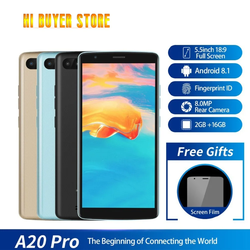 Blackview A20 Pro Smartphone 2gb+16gb Mt6739wal Quad Core Android 8.1 5.5inch 18:9 Full Screen Fingerprint 4g Mobile Phone