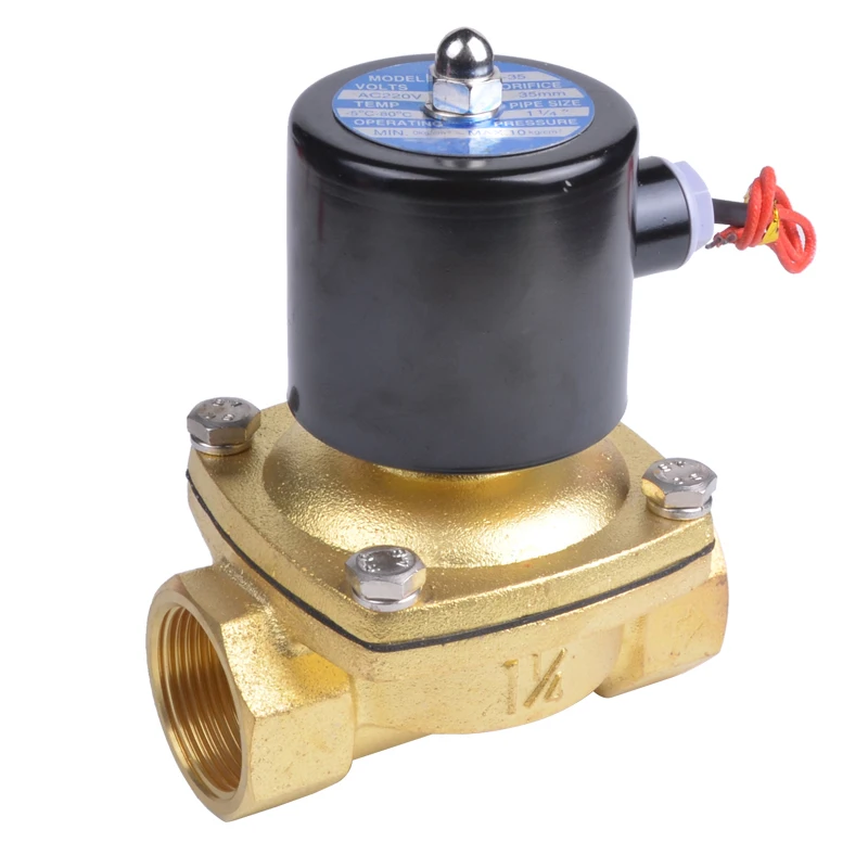 GOGO 2W 2way 1 1/4 &quot1 1/2&quot Нормально закрытый DC12V 24V AC110V 220V 2W350-35 2W400-40 латунный