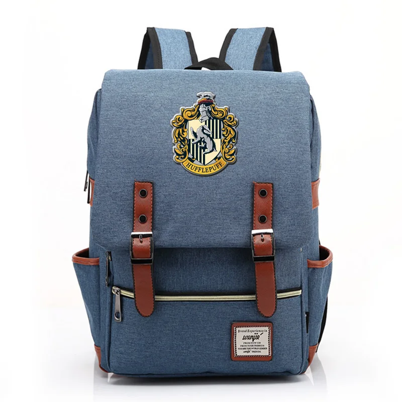03 Ravenclaw Slytherin Gryffindor Hufflepuff, школьная сумка для мальчиков и девочек, Подростковый холщовый женский рюкзак, мужской рюкзак - Цвет: 03