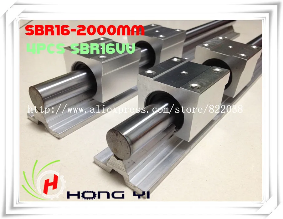 4pc SBR16 BLOCK 2X SBR16 1500mm bracket Linear RAIL aluminum cylinder support