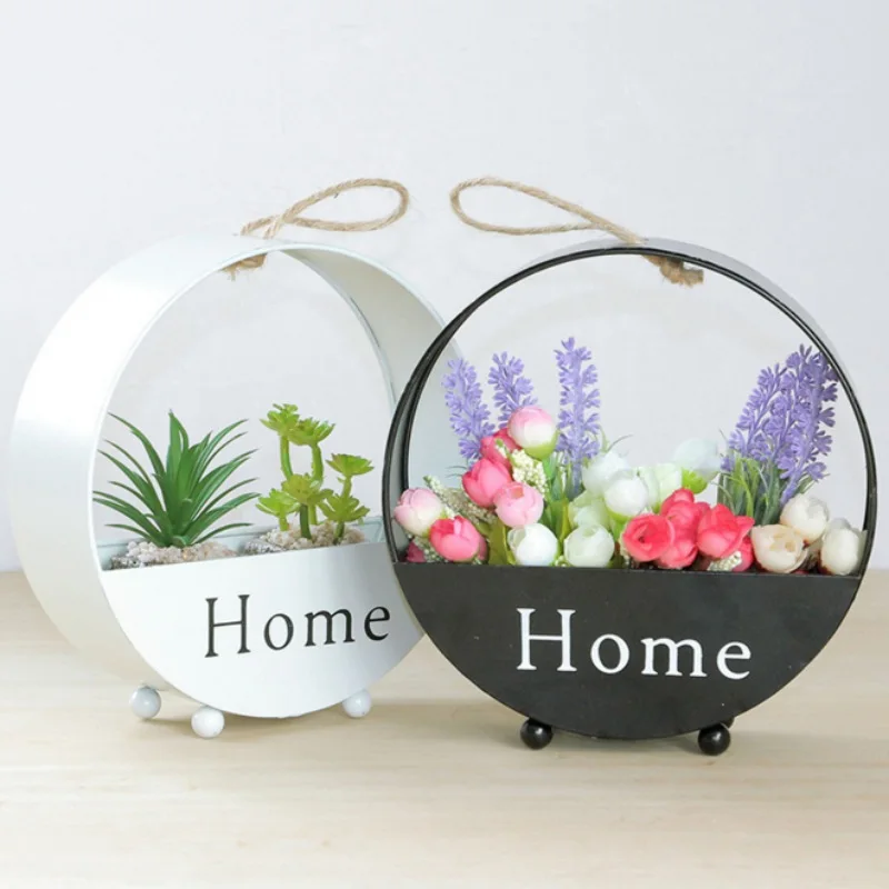  European Wall Hanging Flower Basket Boxed Living Room Party Wedding Office Decorative Flower Pot Ra