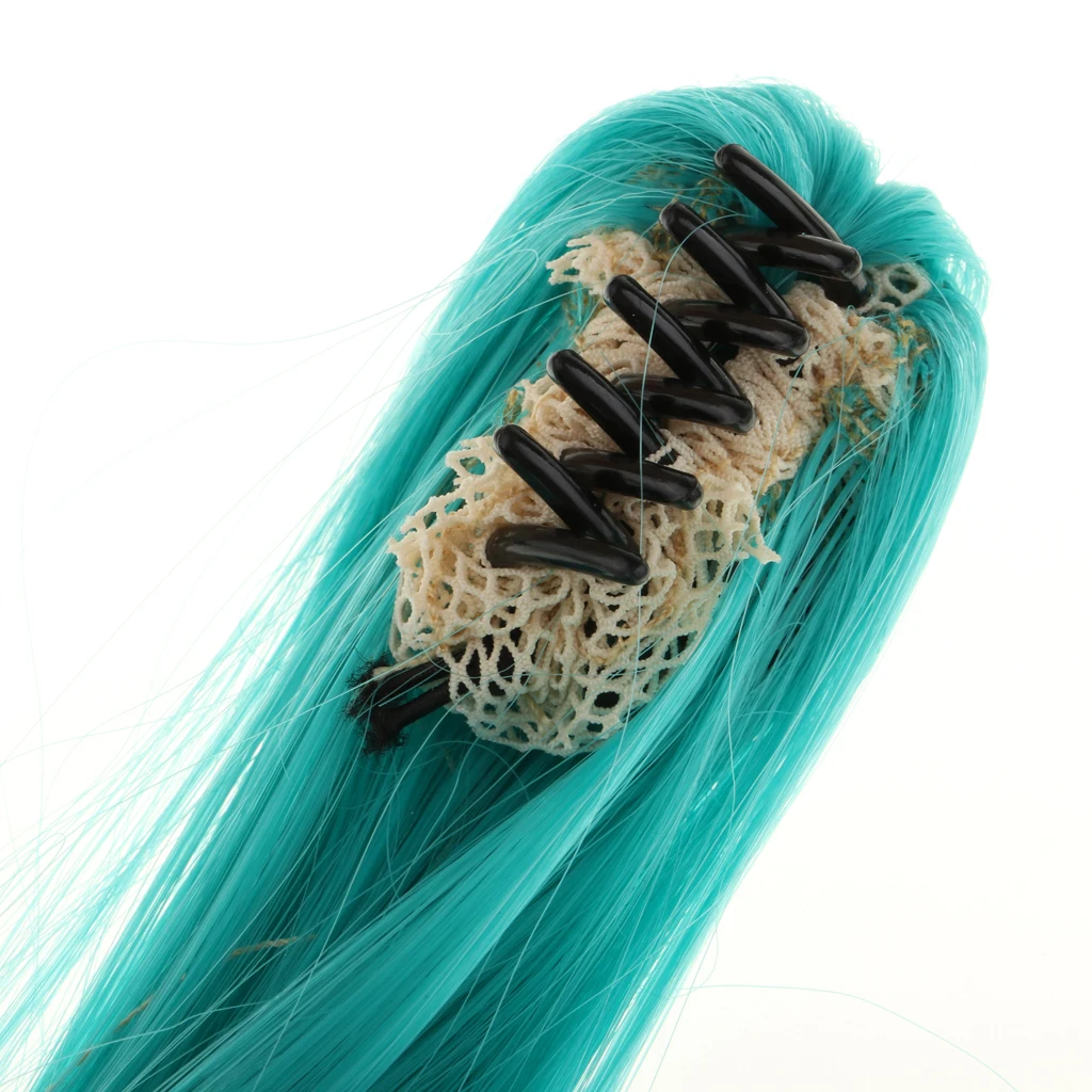 1/3 BJD Doll Wig High Temperature Synthetic Fiber Straight Hair Wig for Night Lolita Doll Green Doll Wig