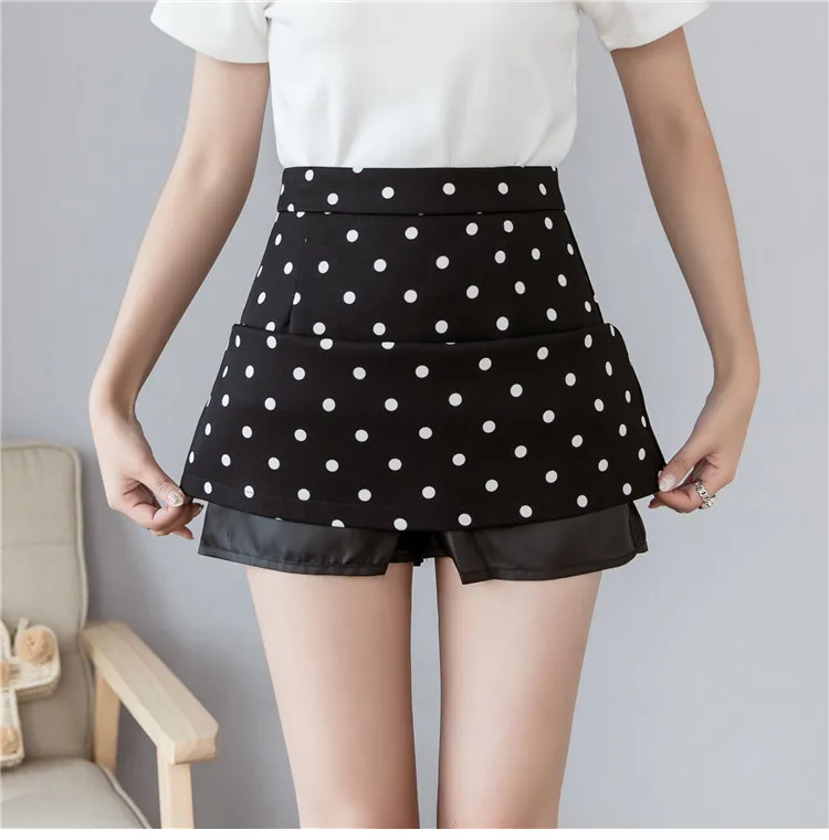 Летняя новая модная мини-юбка в горошек Женская Корейская шикарная короткая юбка с высокой талией Женская Базовая мини-юбка
