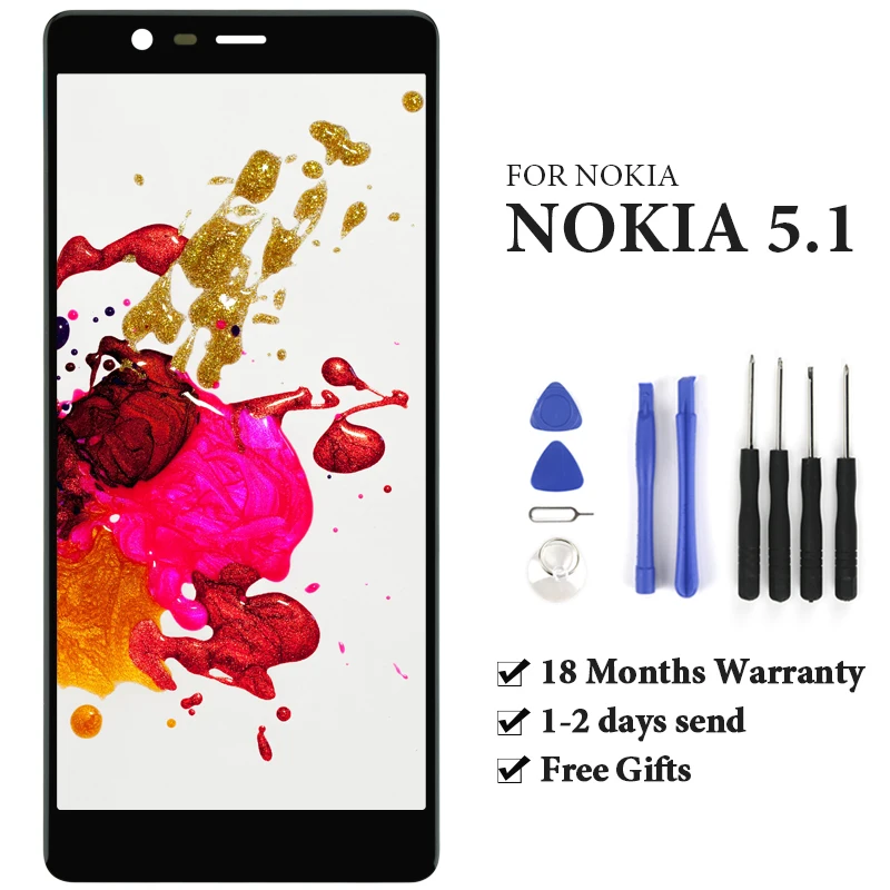 

No Dead Pixel High Quality Screen For Nokia 5.1 LCD Display 5.5'' 2160x1080 Panel Digitizer Assembly Replacement Parts With Tool