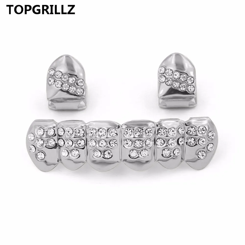 TOPGRILLZ новое покрытие желтого золота с 2 одинарными верхними зубьями колпачки