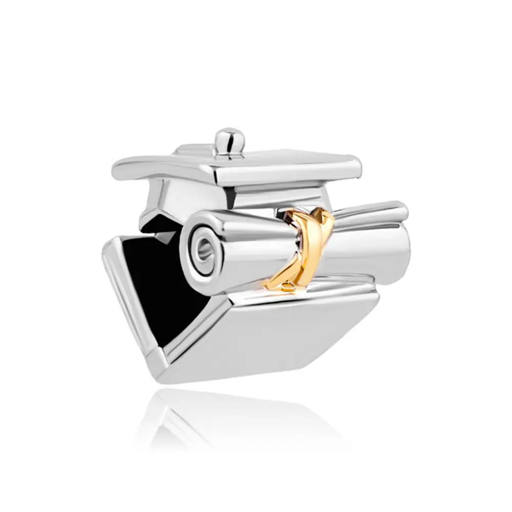 Graduation Charms Antique Silver Diploma Hat Charms Fit Pandora Bracelets Necklace DIY Jewelry Making