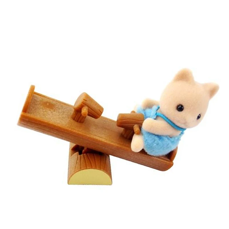 Sylvanian Family Cat Baby and Seesaw набор кукольный домик животных пушистые игрушки Фигурки