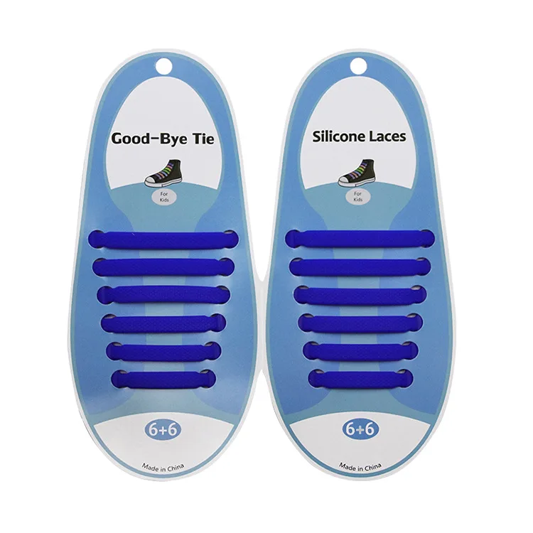 12 шт./лот, детские шнурки, шнурки для обуви, эластичные силиконовые шнурки для спортивной обуви, шнурки, эластичные силиконовые одноцветные, подходят для всех кроссовок - Цвет: Blue