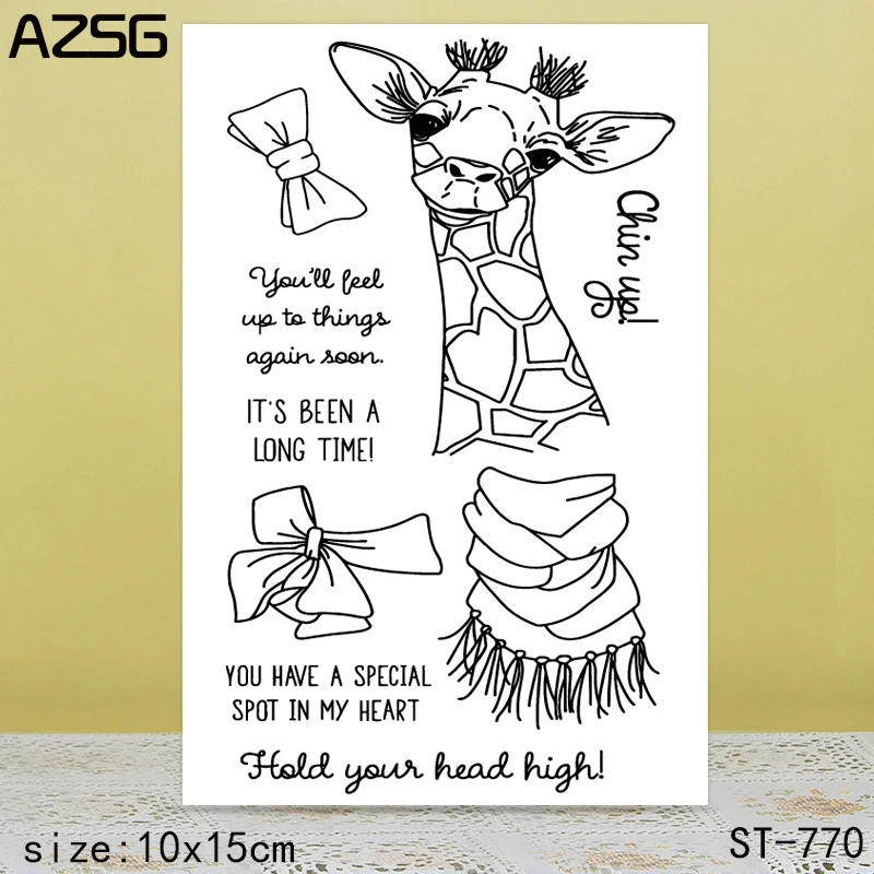 

AZSG Strange giraffe Clear Stamps/Seals For scrapbooking DIY Card Making/Album Silicone Decoration crafts