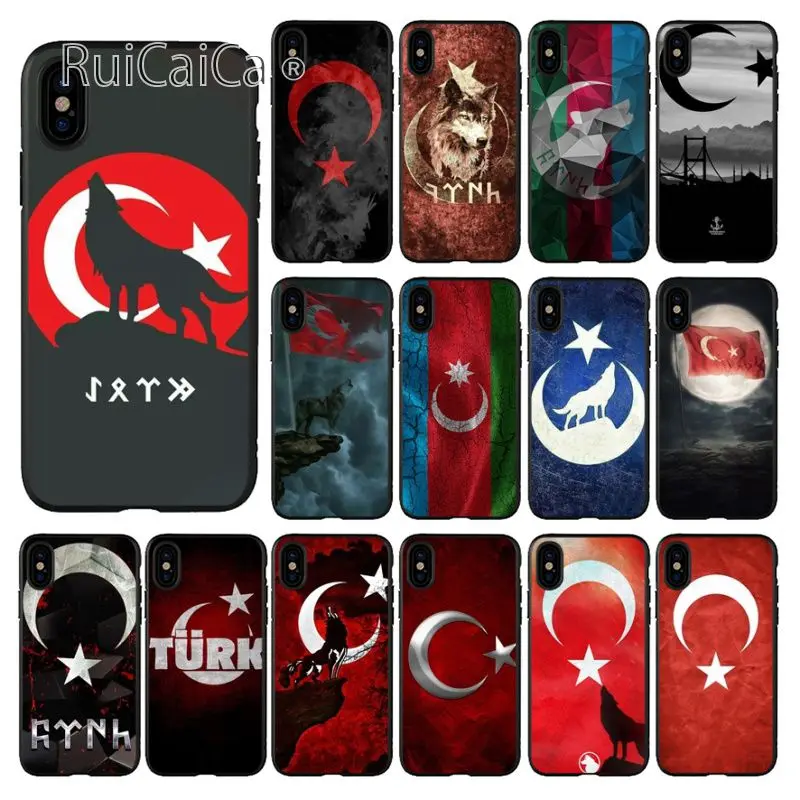 Ruicaica флаг Турции волк DIY Окрашенные аксессуары для телефонов Чехол Apple iPhone 8 7 6 6S Plus