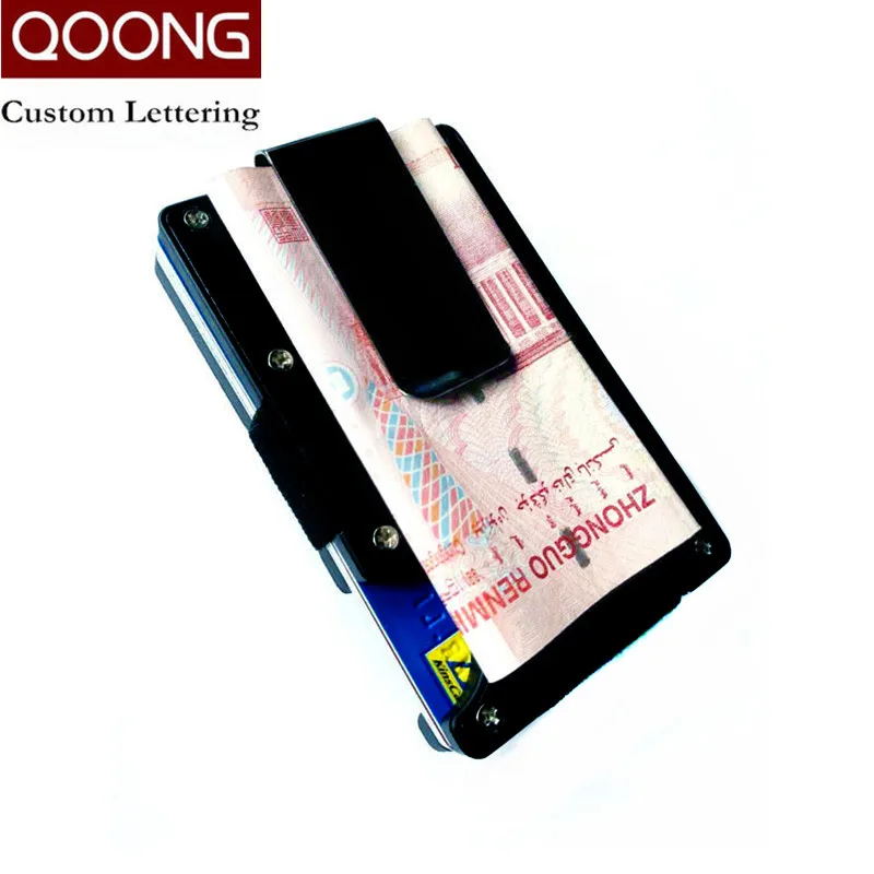 QOONG Custom Lettering Plastic Credit Card Holder Travel Mini Wallet Men Women Cardholder Porte Carte Male Case KH1-016s | Багаж и сумки