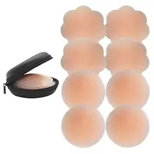 8 шт. многоразовые силиконовые невидимые силиконовые накладки на соски в форме цветка круглой формы, вечерние накладки на бюстгальтер