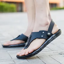 Модные стильные мужские повседневные сандалии на плоской подошве; мужские кожаные пляжные шлепанцы в стиле ретро; Мужская Летняя обувь в римском стиле; Sandalias Hombre