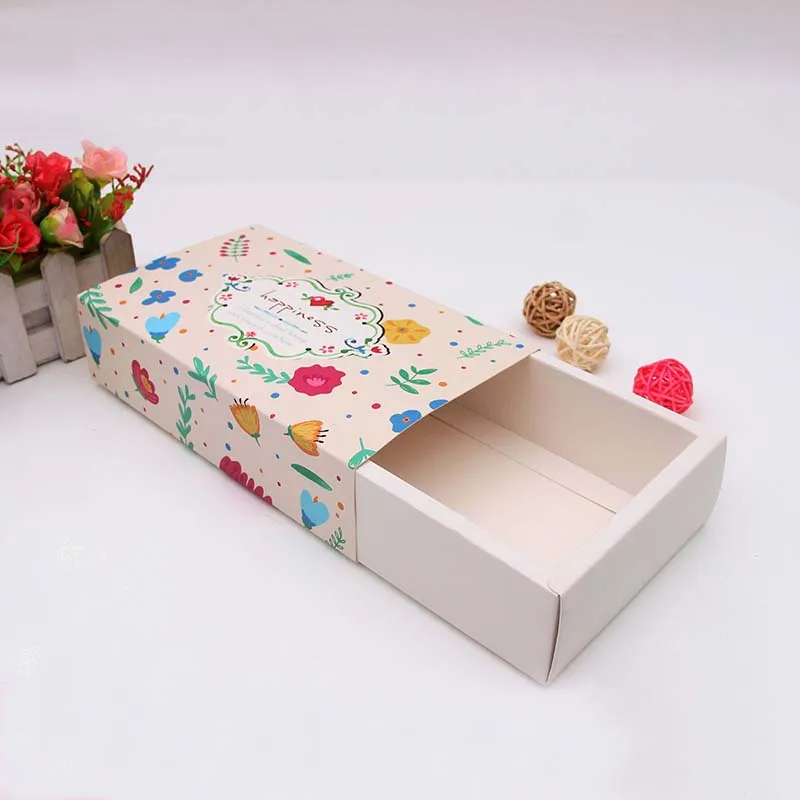 Wholesale 500PCS/lot Custom cardboard paper sliding pull out cardboard drawer gift box printed design socks box free shipping