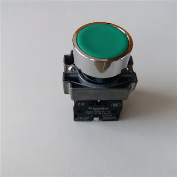 

3pcs flat head switch automatic reset button switch 22mm XB2-BA33C 240V 3A green two normally open(NO) double silver contact