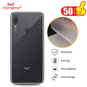 

50Pcs/lot 3D Carbon Fiber Protective Back Film For Xiaomi redmi note 7pro 7 6 5 mix3 note7 Back Screen Protector Film Sticker