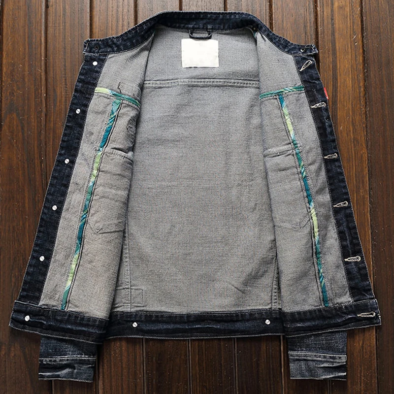 2018 Autumn Winter Locomotive Denim Jacket Coats Male European Style Elastic Designer Brand Biker Mens Jeans Coats Overcoat A198 2018 Autumn Winter Locomotive Denim Jacket Coats Male European Style Elastic Designer Brand Biker Mens Jeans Coats Overcoat A198