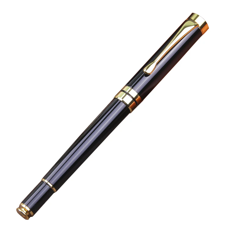Изысканные роскошные черные металлические шариковые ручки для бизнес письма, подарок, шариковая ручка 0,5 мм, школьные канцелярские принадлежности - Цвет: Gold