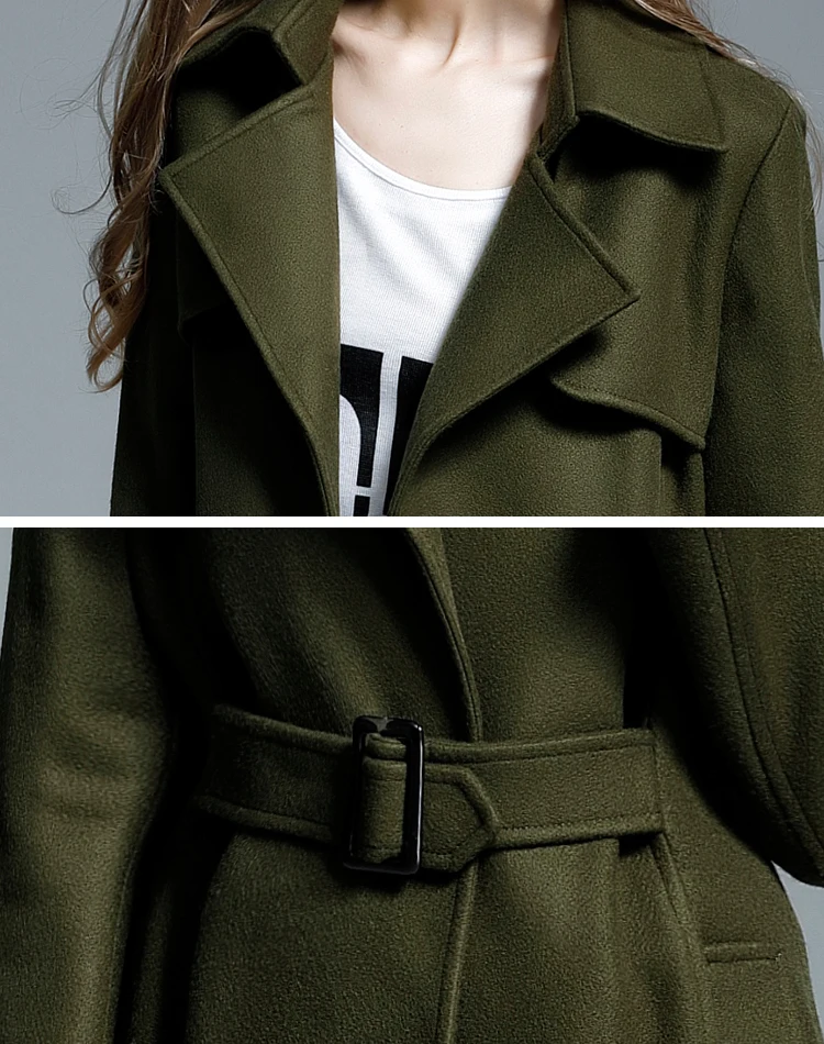 CHAOJUE очень длинное шерстяное пальто женское европейский бренд модное армейское зеленое шерстяное пальто осень/зима Дизайнерская верхняя одежда
