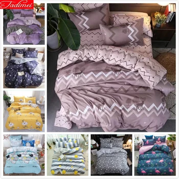 

Fitted Sheet 4pcs Bedding Set Kids Student Single 1.0m 1.2m 1.5m Bed Linen Twin Full Queen Size Duvet Cover Quilt Pillow Case 2m