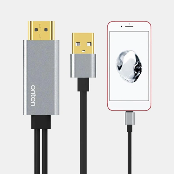 HDMI кабель для iPhone 6 S 7 8 Plus X iPad iOS 10 11 12 USB в HDMI конвертер HDTV Цифровой AV адаптер для Lightning-HDMI кабель - Цвет: Grey