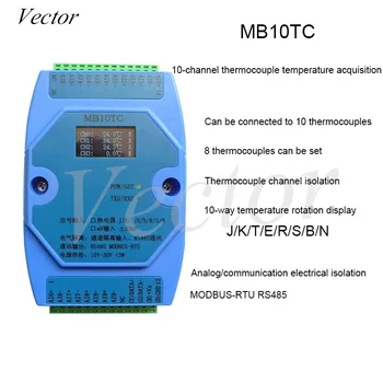 

Thermocouple Acquisition Module Supports 8 Thermocouples 10 Channels Temperature Acquisition Module Modbus RS485 MB10TC