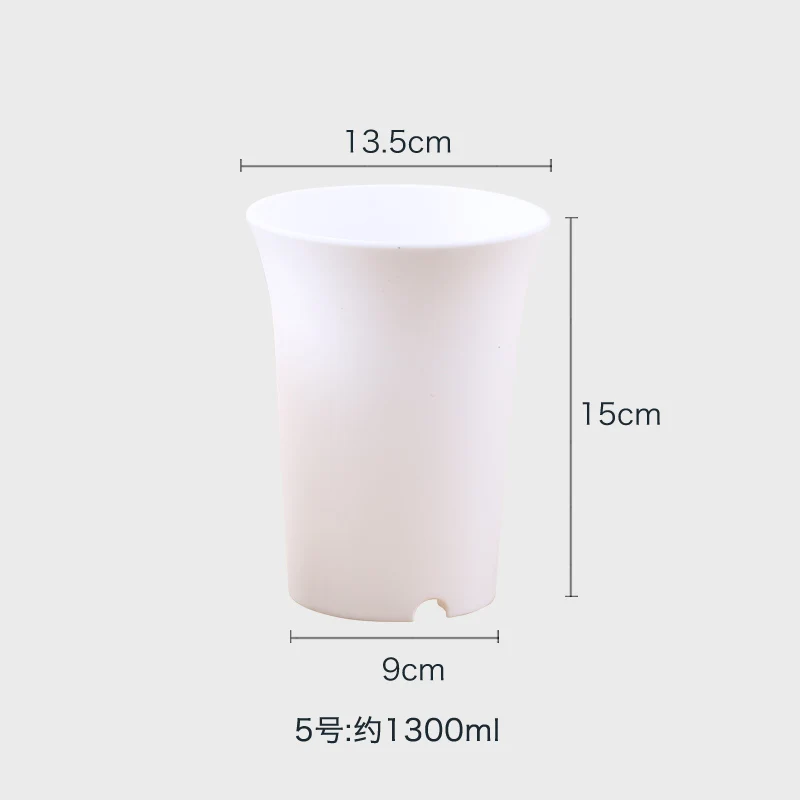 Белая высокая трубка Нефритовая роса маленький цветочный горшок Большой Пластиковый черный круглый утолщенный - Цвет: 8 groups
