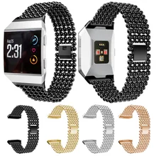 Причинно человек Для женщин ремень для Fitbit ионные часы Смарт-часы замена роскошные сплава кристалла магнит замок аксессуар QIIY30