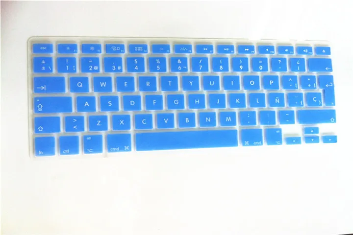 Евро ЕС испанский полупрозрачный Клавиатура Защитная крышка(2 шт.) для Apple Mac MacBook Pro 13 15 17 Air Retina 13 для Mac Book - Цвет: sky blue