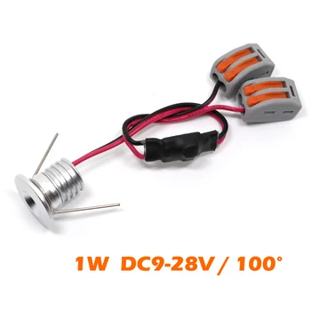 

24pcs 1W Super Mini LED Spots Light DC12V Silver LED Ceiling Down Light Lamps Cut-out D15mm