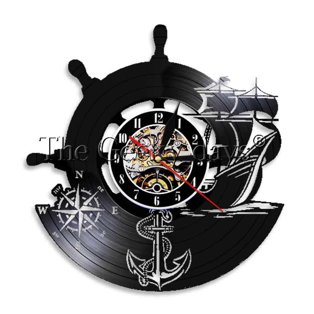 Якорь корабль Военно Морской Компас СВЕТОДИОДНЫЙ светильник виниловая пластина