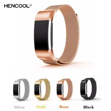 Роскошный магнитный с миланским плетением петля на запястье и браслет из нержавеющей стали с регулируемой застежкой для Charge 2