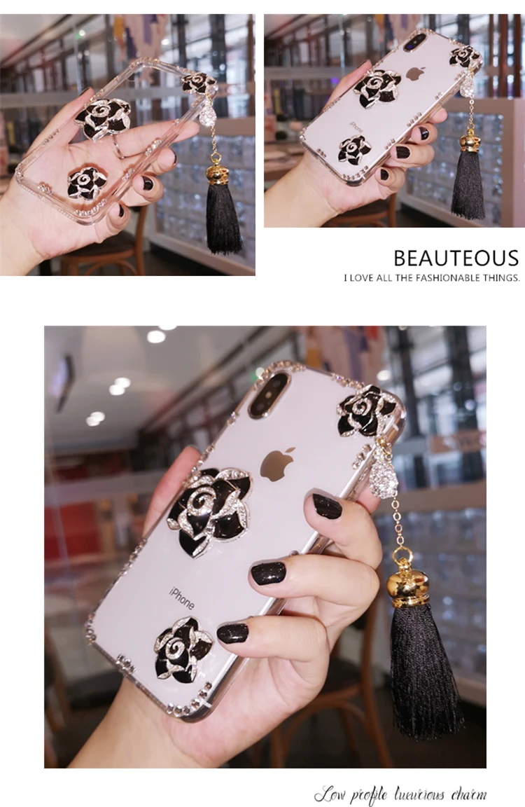 Для iphone XR Роскошный чехол camillia Bling Crystal Diamond для iphone XS Max X 8 8 plus 6 6 S 6 P 7 7 P девочкa леди женщина Подарочный чехол