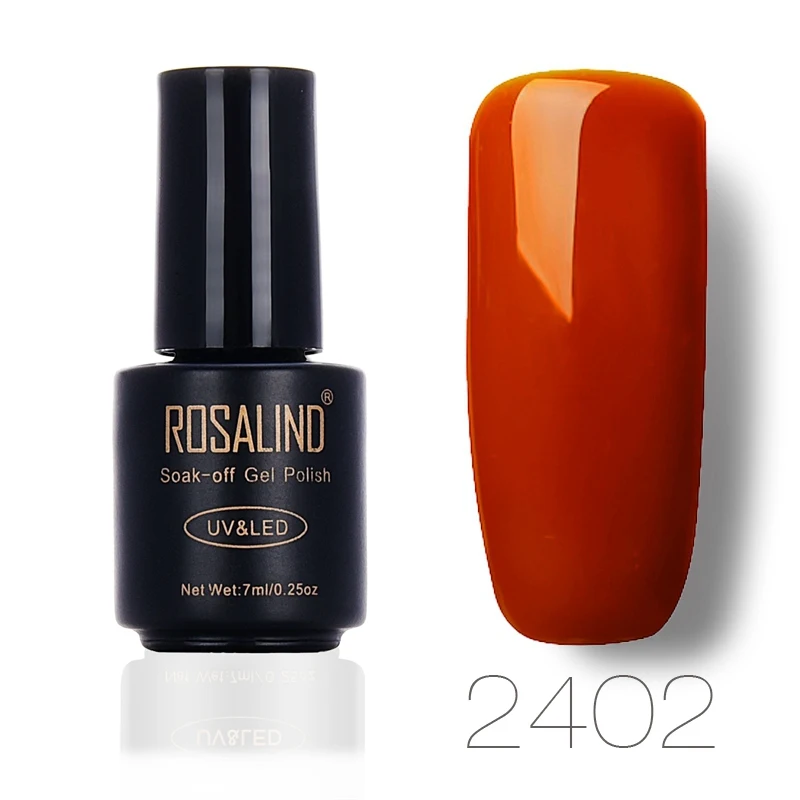 2402 ROSALIND гель 1S 7 мл оранжевый цвет серия УФ-гель для ногтей элегантный Vogue лак для нейл-арта маникюрный набор UV Led Гель-лак - Цвет: 2402