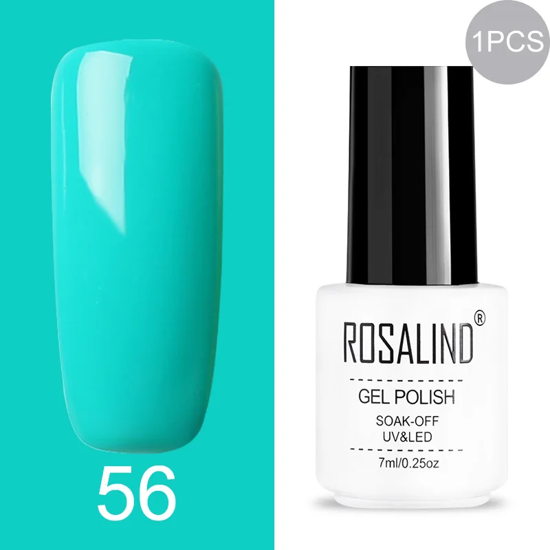 56 ROSALIND Gel Varnish Set For Manicure Hybrid Nail Art Top Coat Primer - Цвет: 56