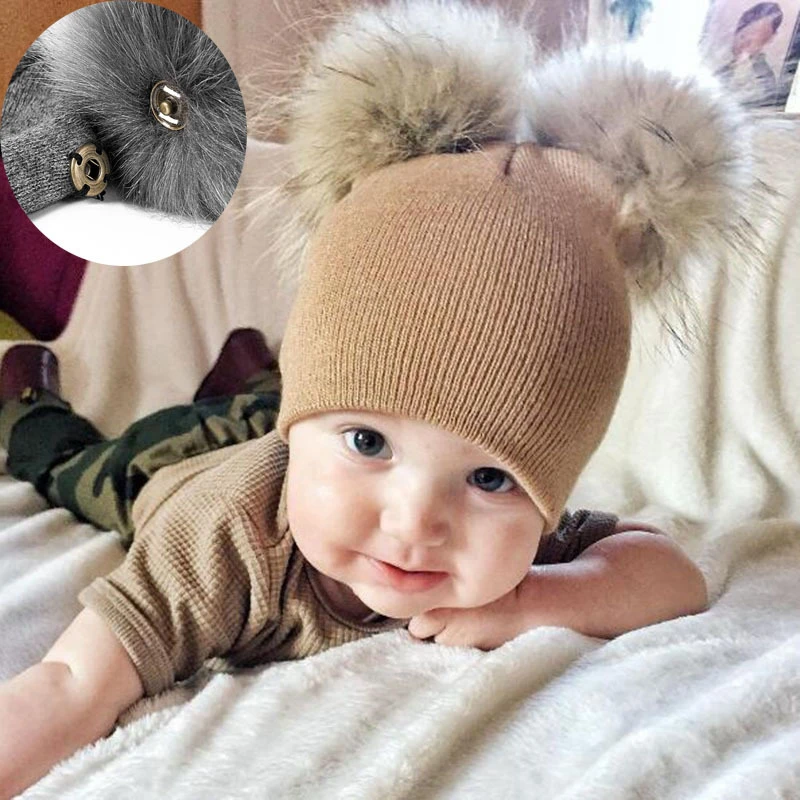 Baby Boy Girl Autumn Winter Cap Knitting Toddle Newborn Beanies Cute Pompon Hats 