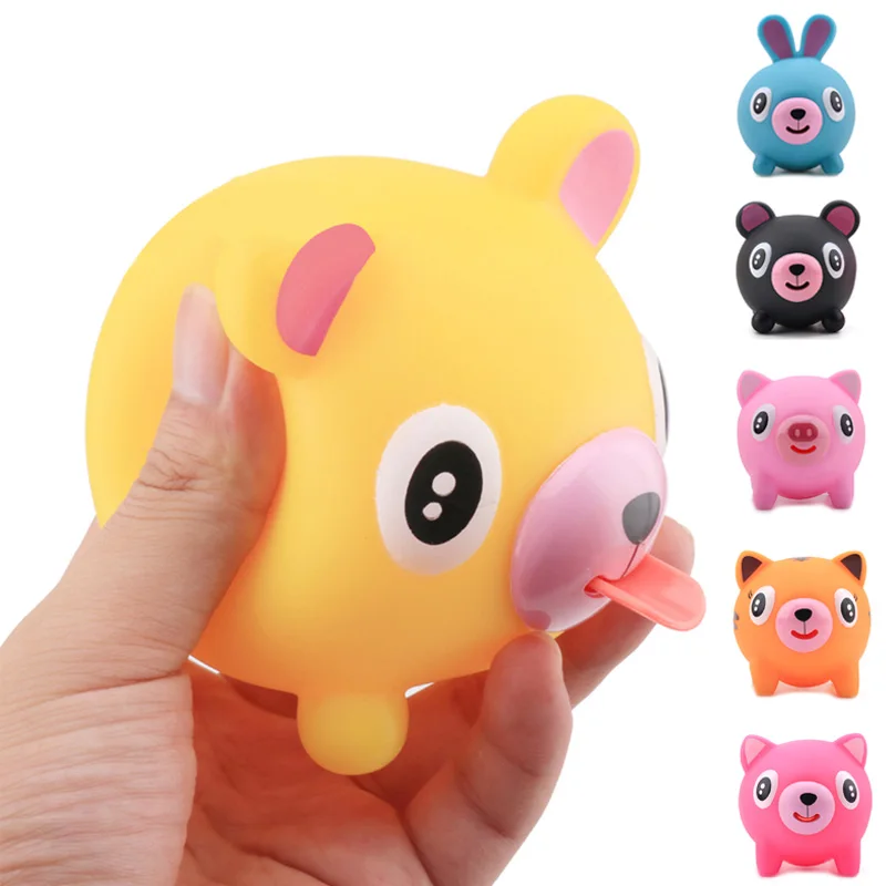 

Creative Cute Animal Screaming Tongue Sticking Out Stress Reliever Toy Vocal Doll Decompression Toy Lovely Gift For Children